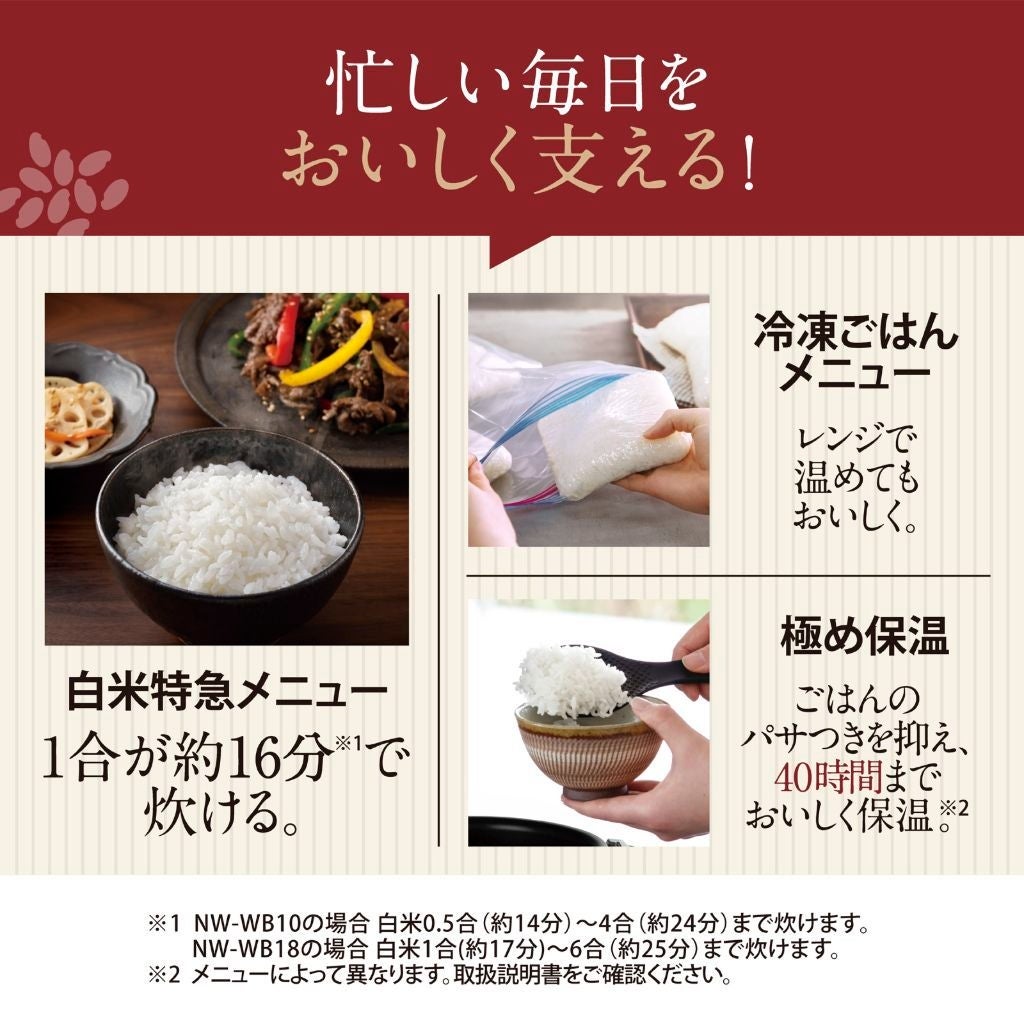 [レンタル] [5.5合炊き] 象印 NW-WB10 圧力IH炊飯ジャー - 6