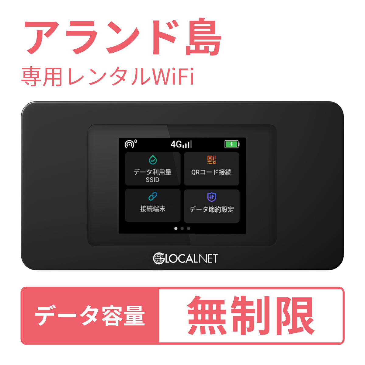 [レンタル] レンティオWiFi アランド島WiFi 4G 無制限/日 データ容量プランの宅配レンタル - 1