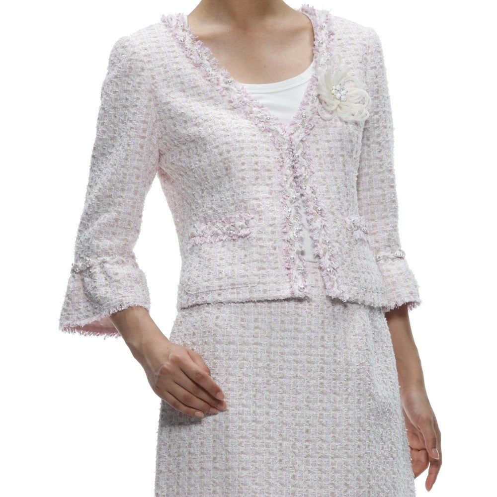 [レンタル] ルネ セレモニースーツ2点セット(ジャケット+スカート) ベージュ / ブルー / グレー / ホワイト / オレンジ / ネイビー / ピンクの宅配レンタル - 40