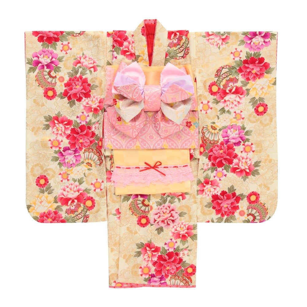 [レンタル] 七五三/節句 着物セット 7歳女の子 艶やか 牡丹の宅配レンタル - 4