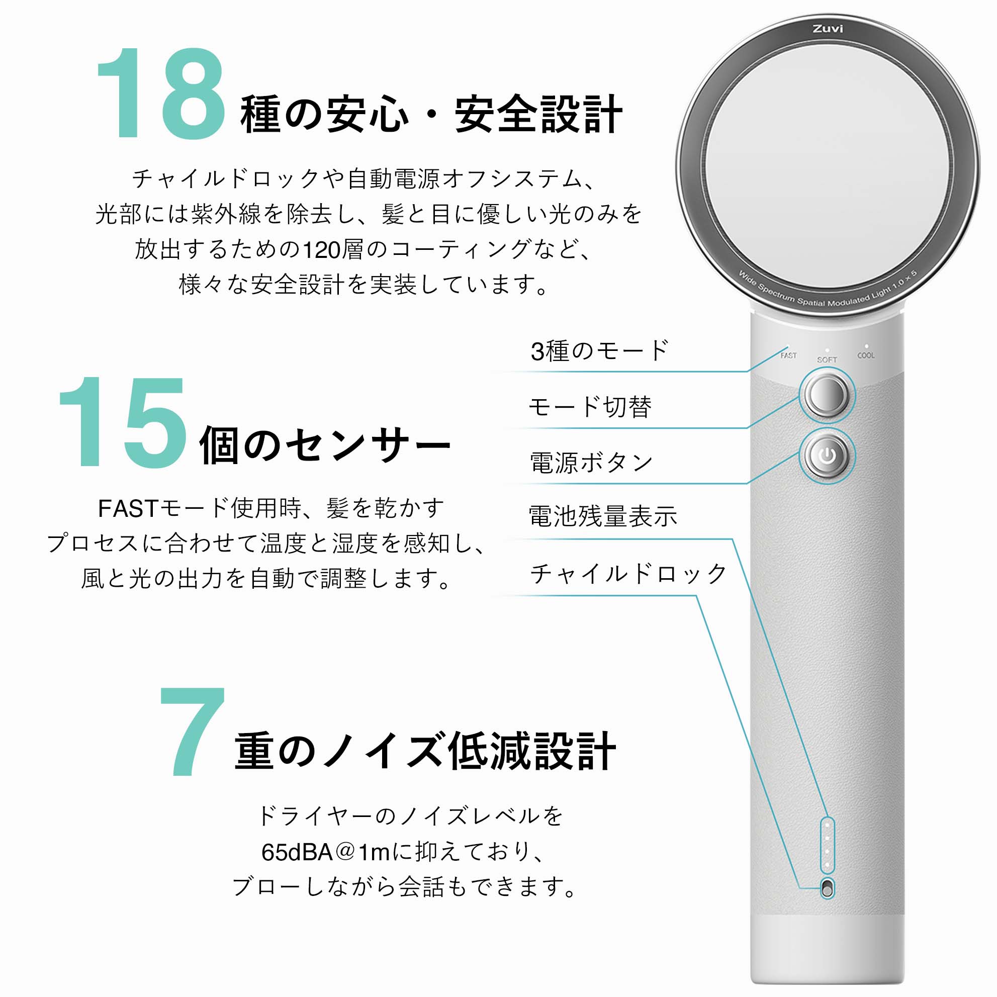 Zuvi Halo 光ヘアケアコードレスドライヤー Zuvi Halo 光ヘアケアコードレスドライヤー