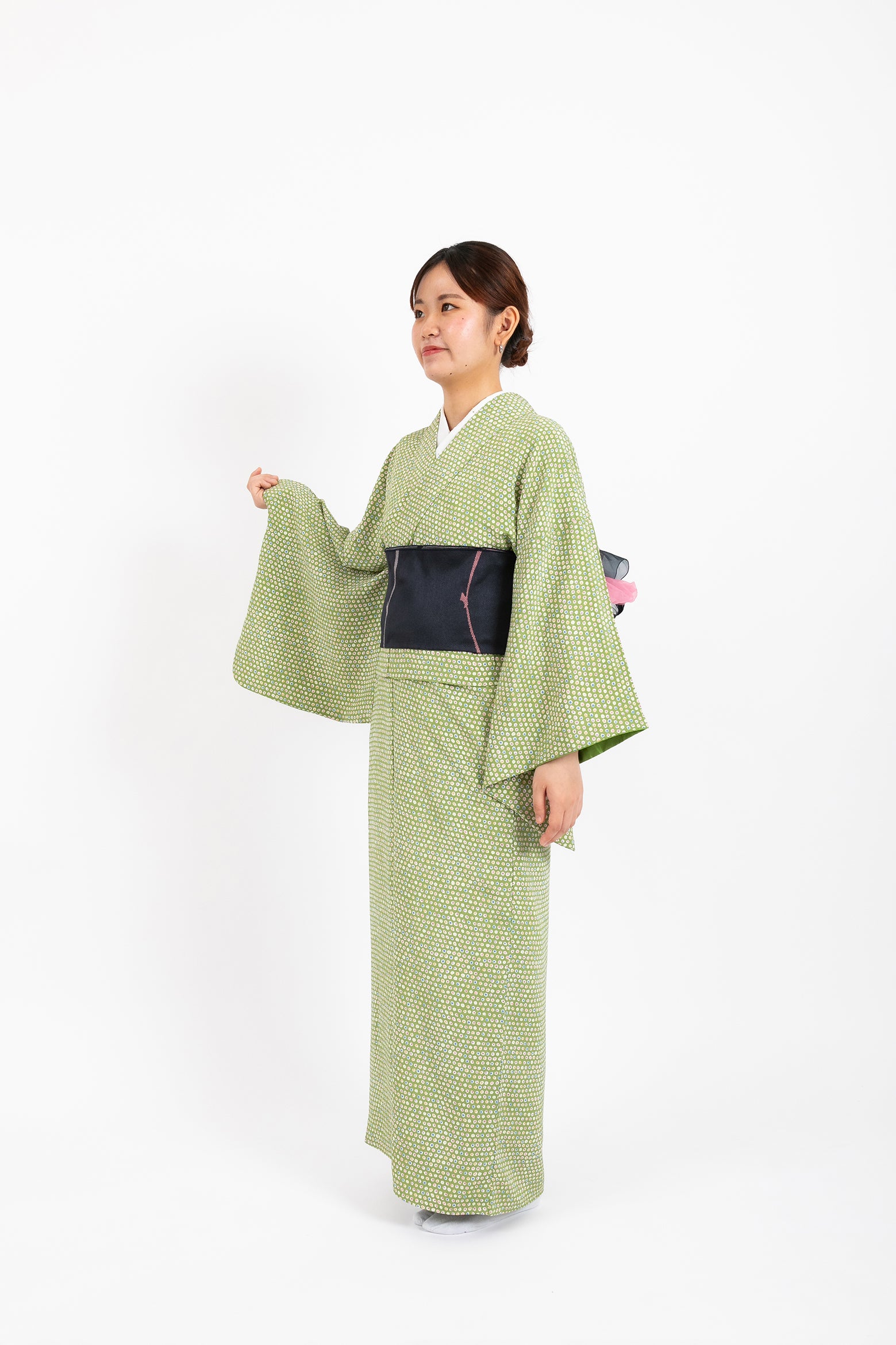 [レンタル] 花襲(はながさね) かんたん着物 YOUR 水玉(グリーン)の宅配レンタル - 3