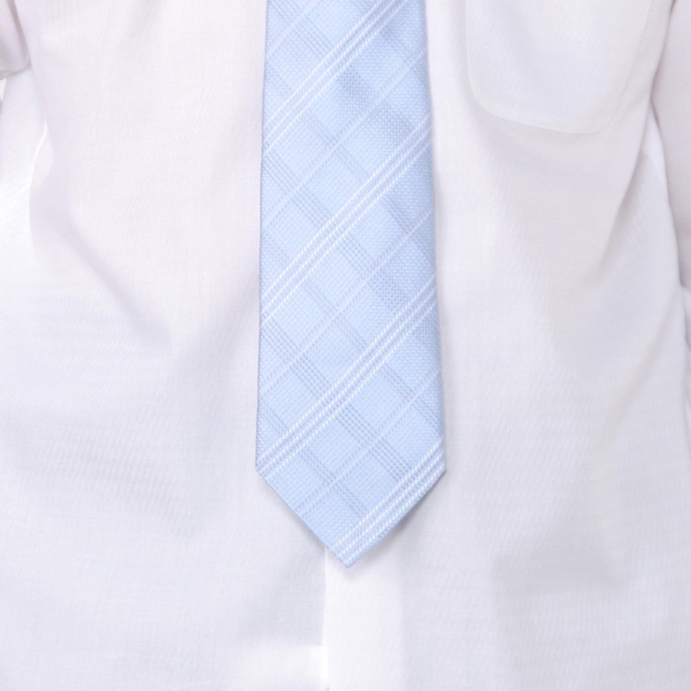 [レンタル] f-mode メンズネクタイ シルク ブルー 織り柄チェックの宅配レンタル - 2