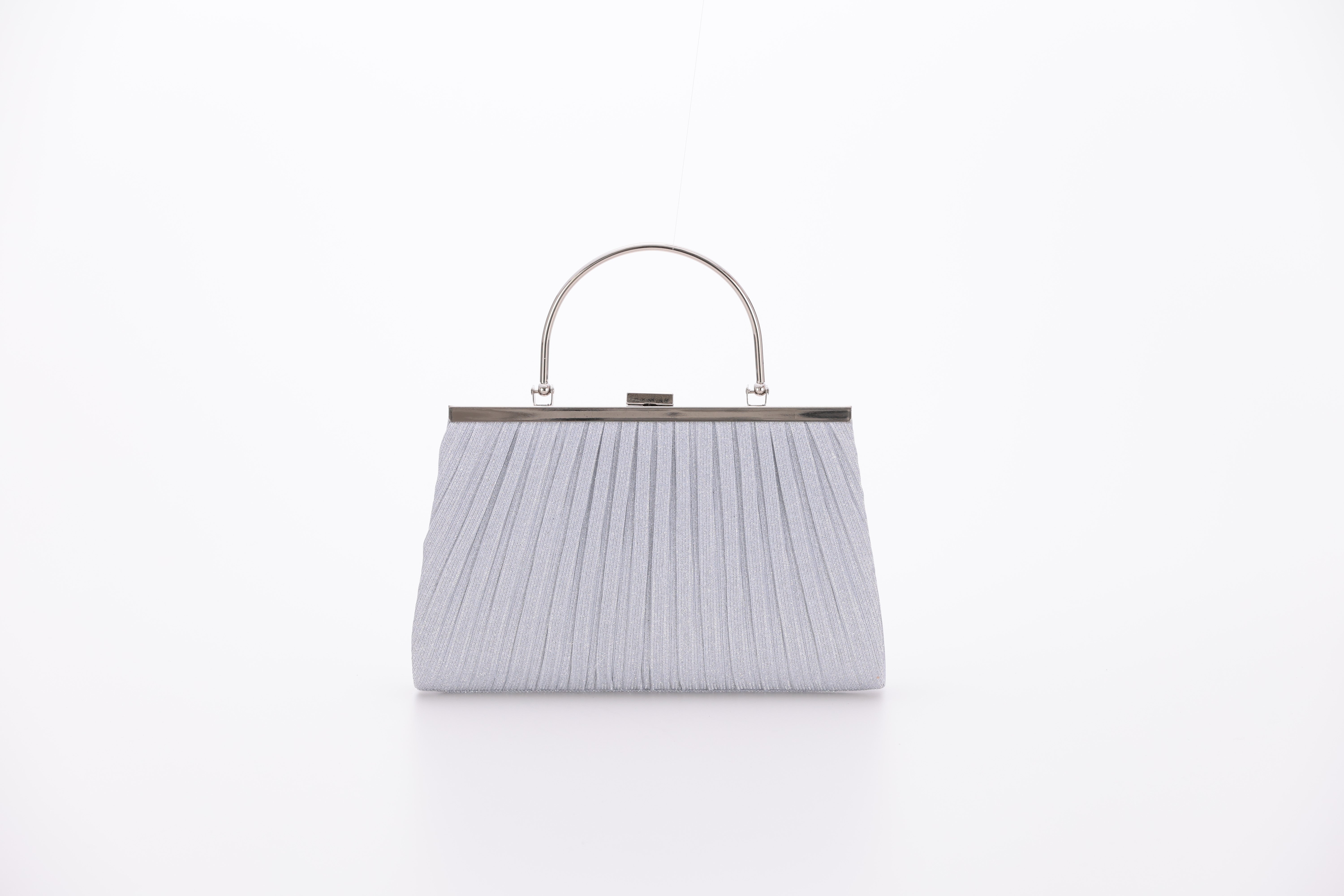 [レンタル] アートマリー メタルハンドルラメプリーツパーティーバッグ シルバーの宅配レンタル - 1