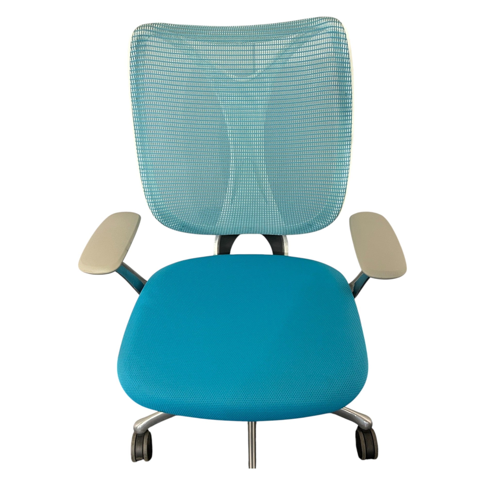 [レンタル] オカムラ サブリナ ハイバック 固定肘 ブルーグリーン ポリッシュ C844BW-FSZ6 オフィスチェア - 3