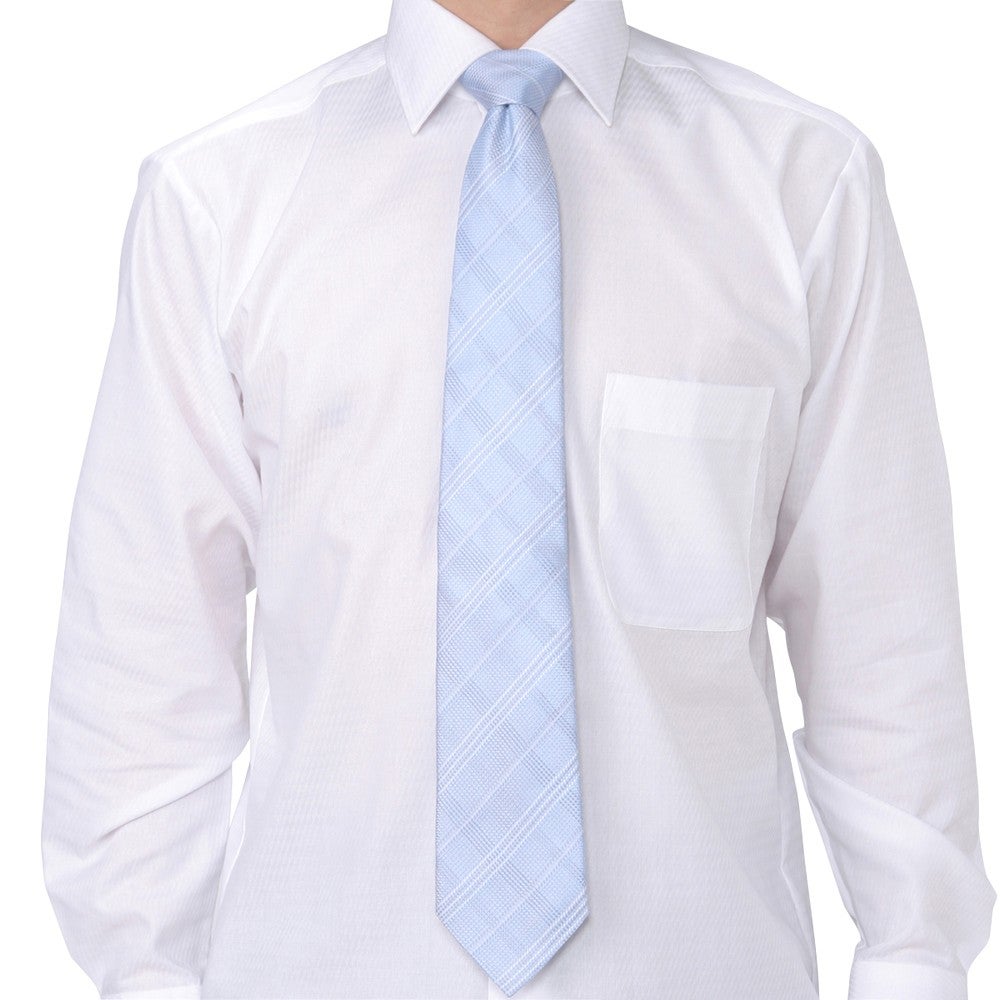 [レンタル] f-mode メンズネクタイ シルク ブルー 織り柄チェックの宅配レンタル - 5