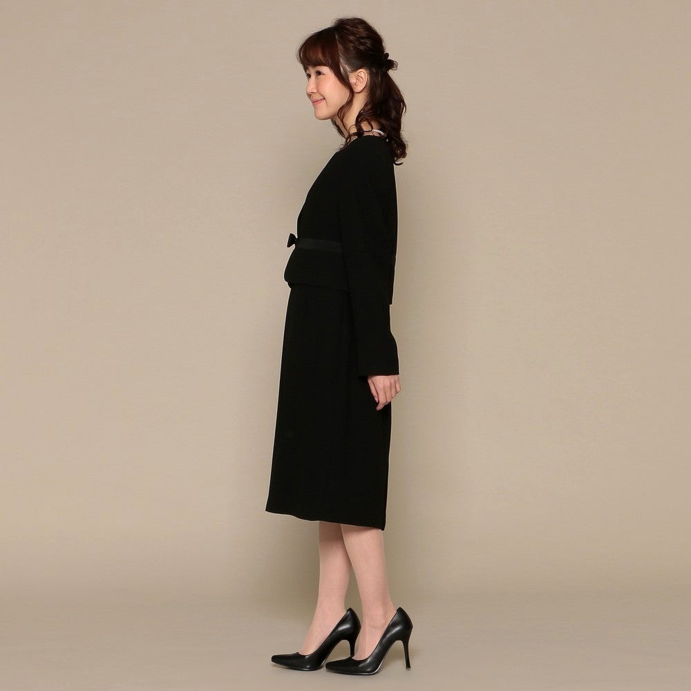 [レンタル] ワンピースーツ6点セット(ジャケット+ワンピース+ハンドバッグ+サブバッグ+ふくさ+パールネックレス) ブラックフォーマルの宅配レンタル - 3