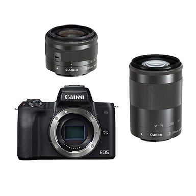 CANON EOS Kiss M ダブルズームキット ブラック ミラーレス一眼