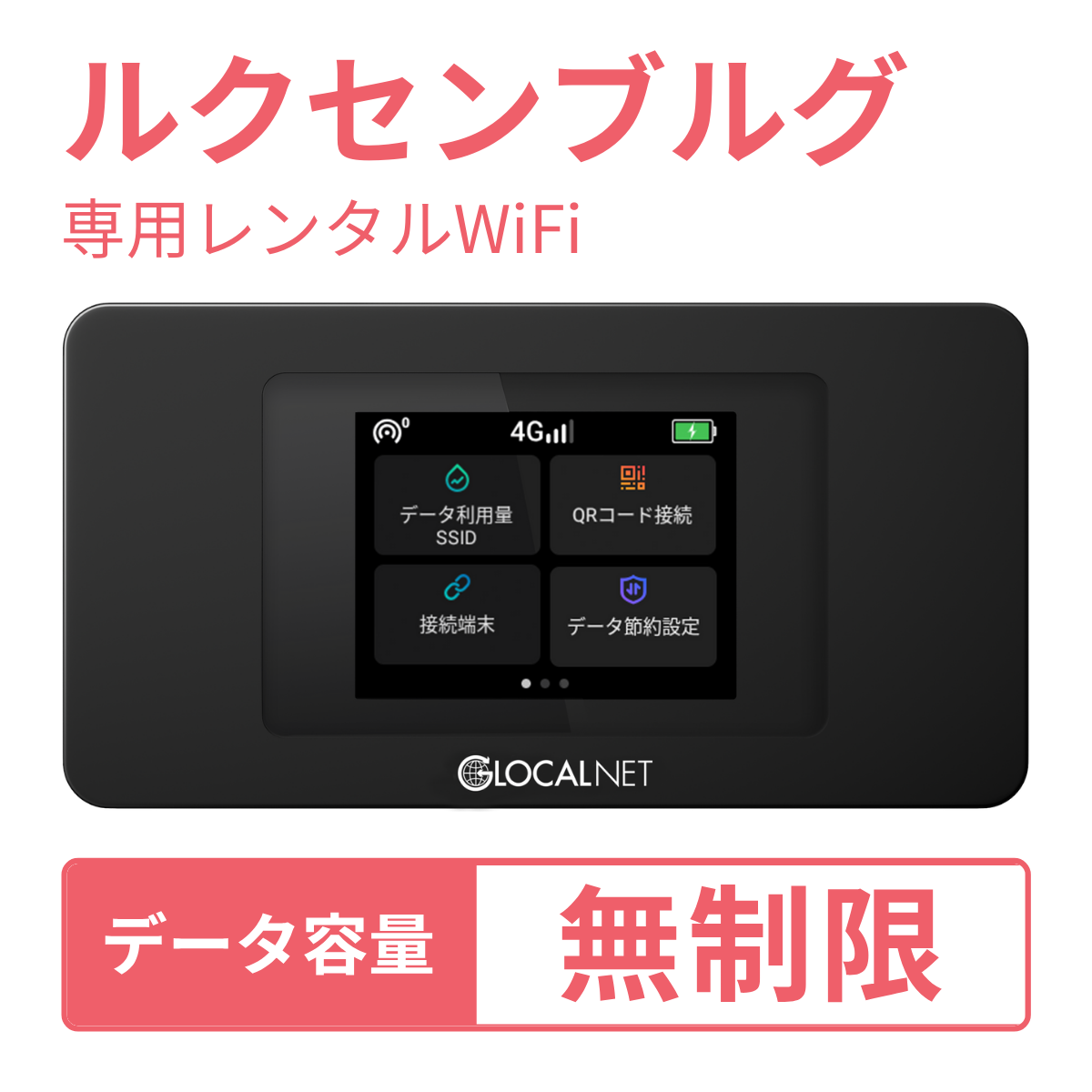 [レンタル] レンティオWiFi ルクセンブルグWiFi 4G 無制限/日 データ容量プランの宅配レンタル - 1