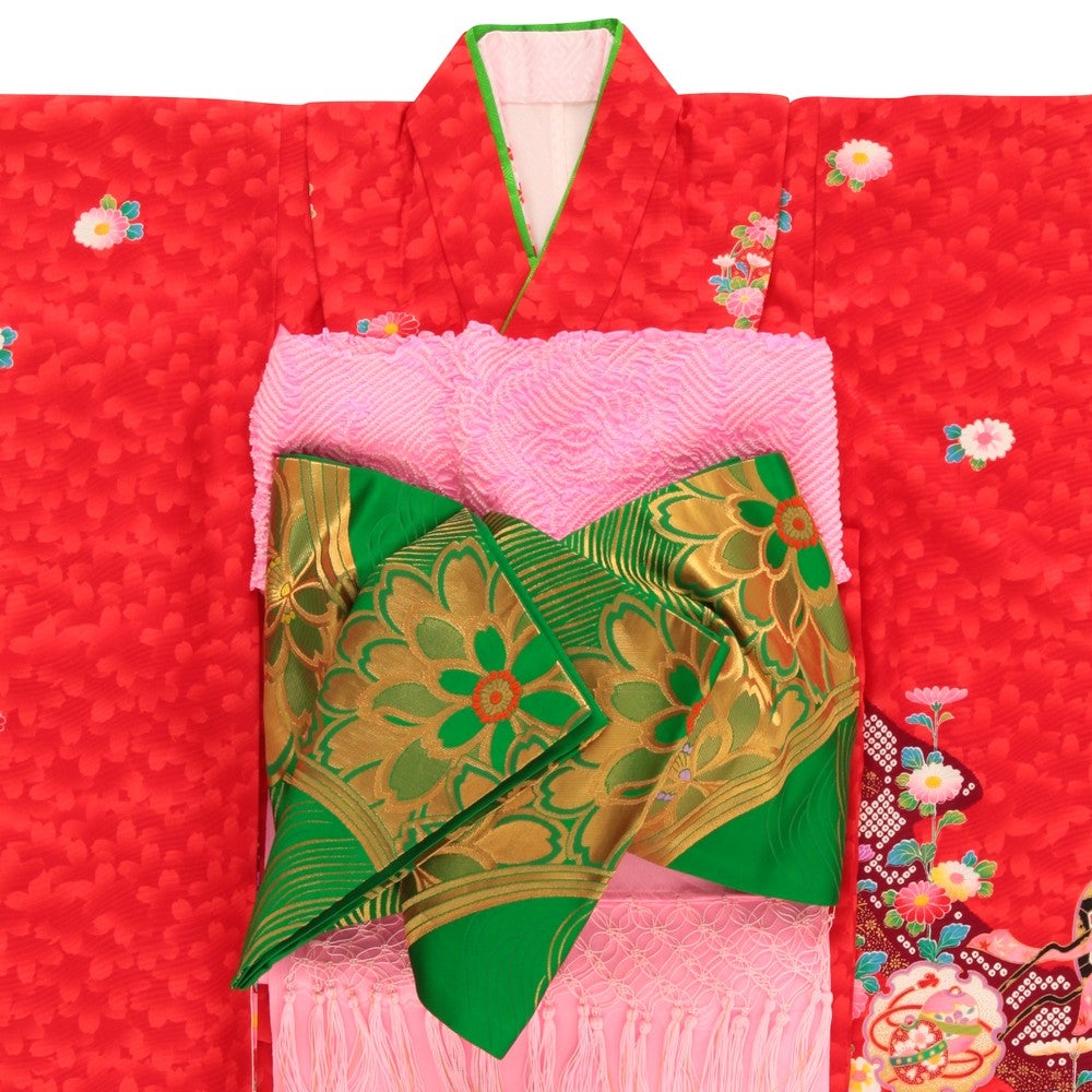 七五三/節句 着物セット 7歳女の子 立体的 優美