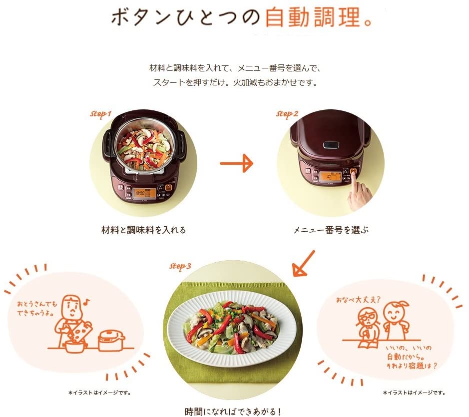 [レンタル] 象印 EL-MB30-VD 自動圧力IHなべ 容量1.5L 3.5合 ボルドー - 3