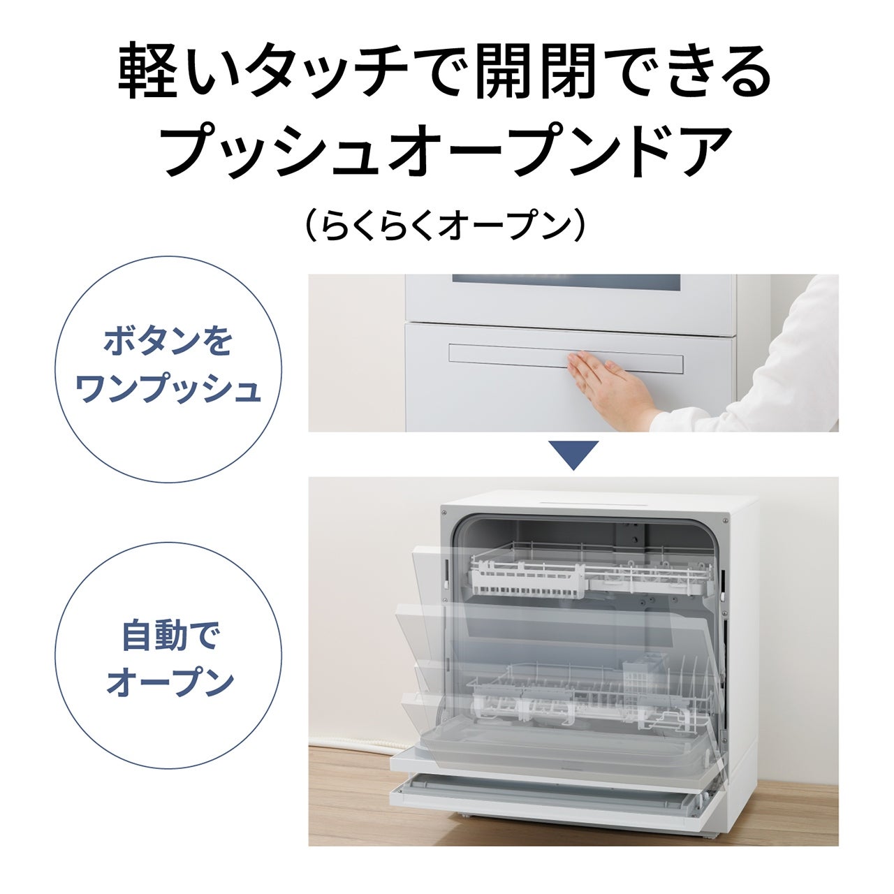 [レンタル] 【長期利用向け】[～食器40点][新品]パナソニック 食器洗い乾燥機 NP-TZ500 分岐水栓対応 5人分 ホワイト - 18