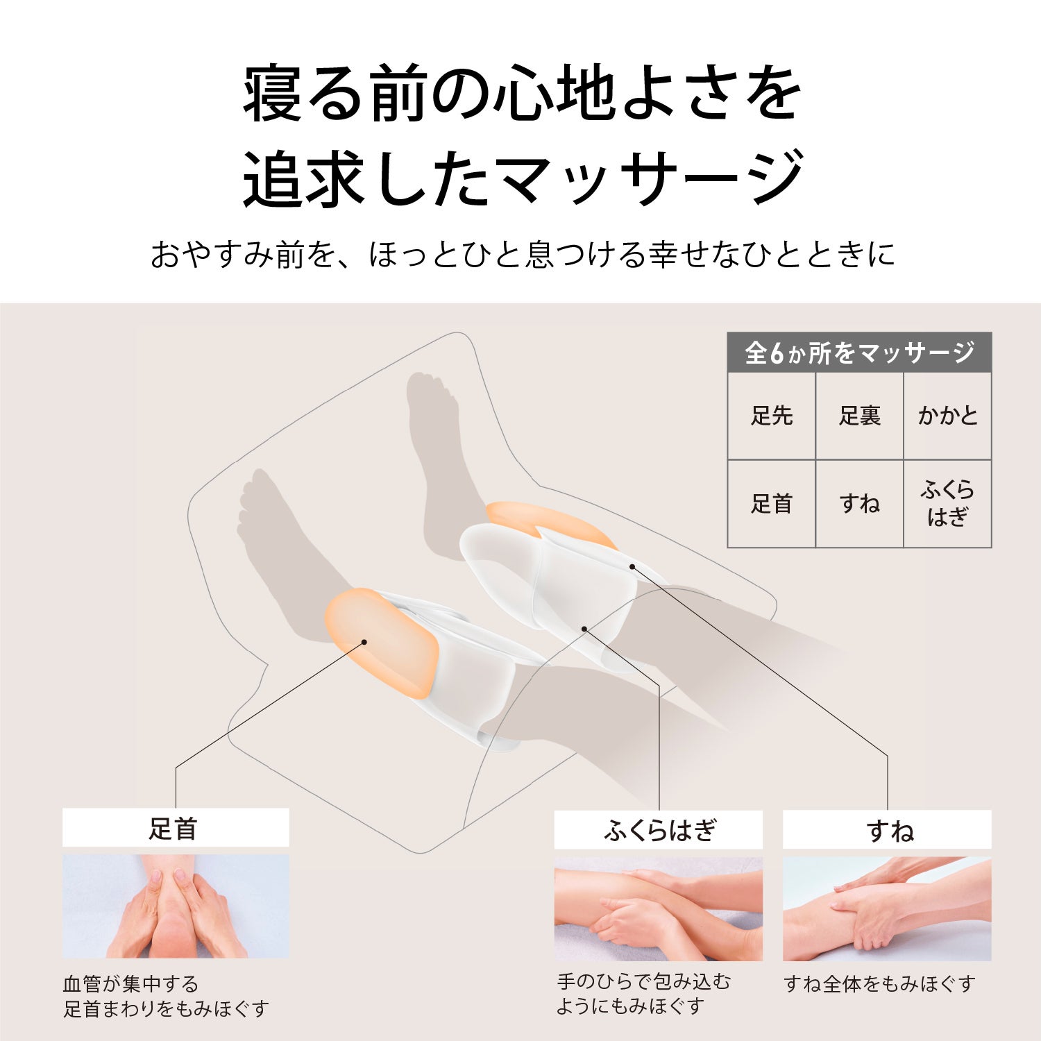 [レンタル] パナソニック エア―マッサージャー EW-RA152 「ねるまえほっとリフレ」 - 5