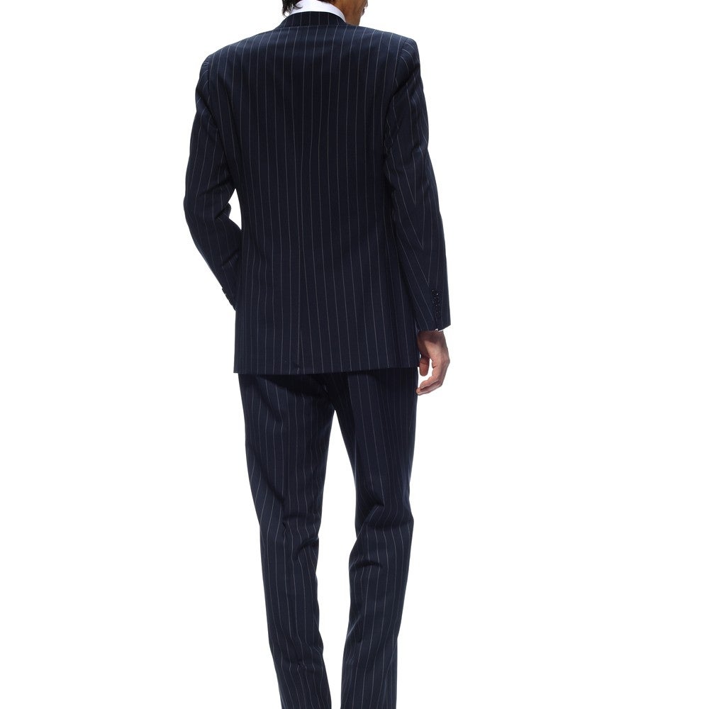 ブルックスブラザーズ スーツ AB6 メンズ ややゆったり体 L 紺 24 美品 Brooks Brothers Explorer ウール ピンストライプ 段返り3釦スーツ