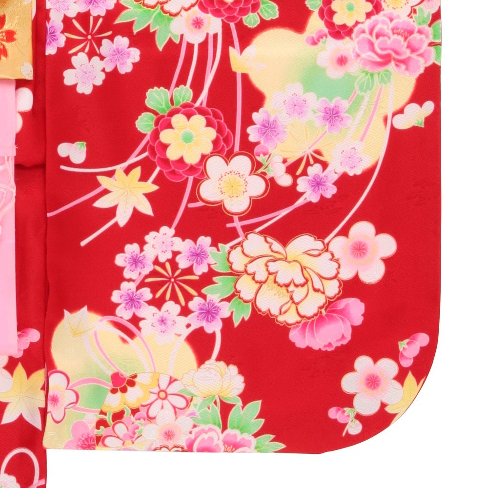 [レンタル] 七五三/節句 着物セット 7歳女の子 満開牡丹 草花の宅配レンタル - 2