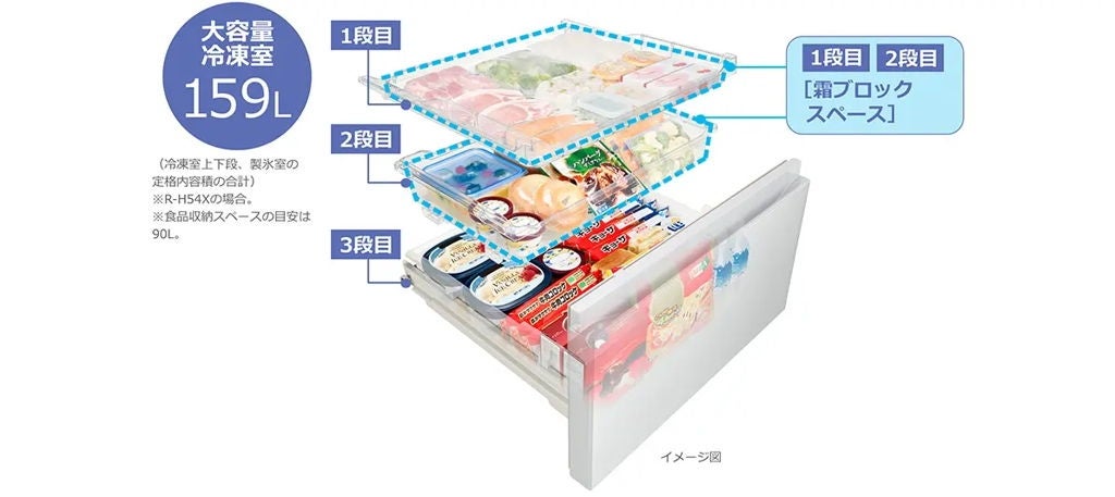 [レンタル] [540L][ファミリー向け][観音開き]日立 R-H54X 冷凍冷蔵庫 ピュアホワイト - 5