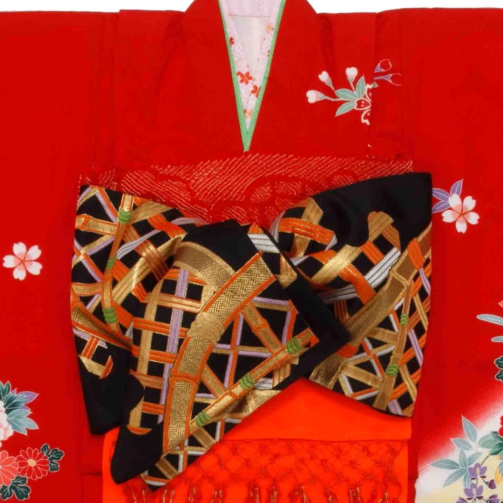 [レンタル] 七五三/節句 着物セット 7歳女の子 牡丹 御所車の宅配レンタル - 4
