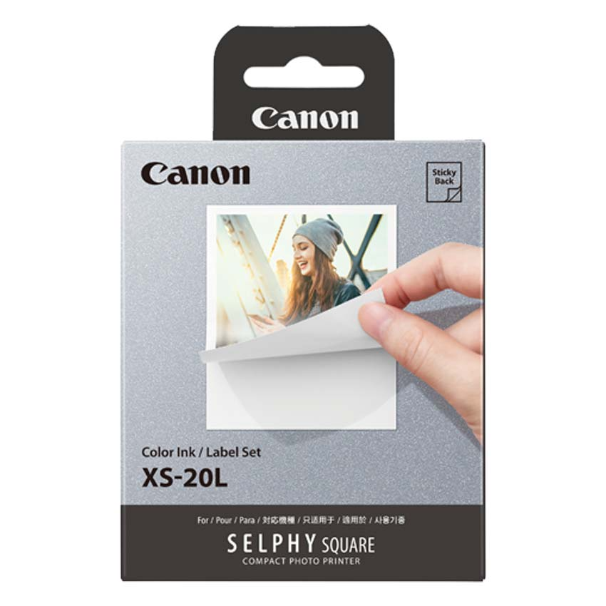 [販売]CANON ミニフォトプリンターSELPHY 専用 カラーインク/ラベルセット スクエアフォーマットシール20枚 XS-20L