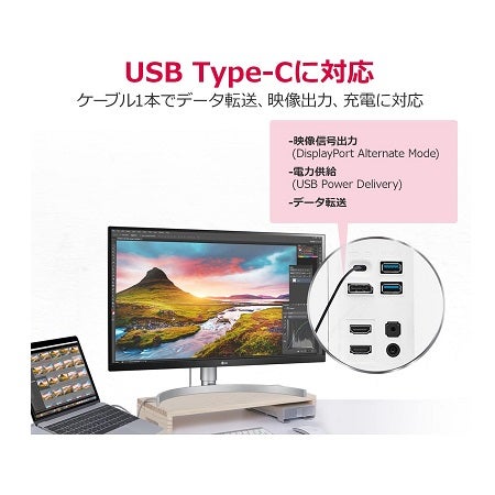 [レンタル] LG PCモニター ディスプレイ 27インチ 4K/HDR対応/IPS非光沢/スピーカー搭載 27UK850-W - 2