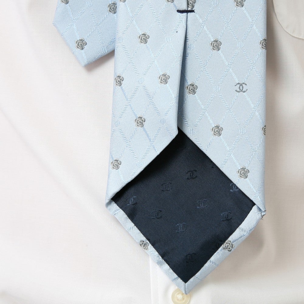 [レンタル] シャネル メンズネクタイ シルク ブルー/ネイビー 花柄の宅配レンタル - 4
