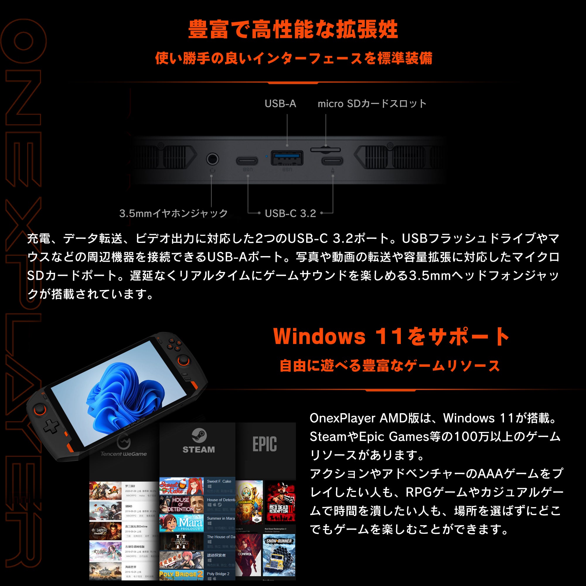 [レンタル] One-Netbook(ワンネットブック) ONEXPLAYER AMD版 国内正規版 (Ryzen 7 4800U/16GB/1TB) ONEXA48-B10 ポータブルゲーミングパソコン - 3