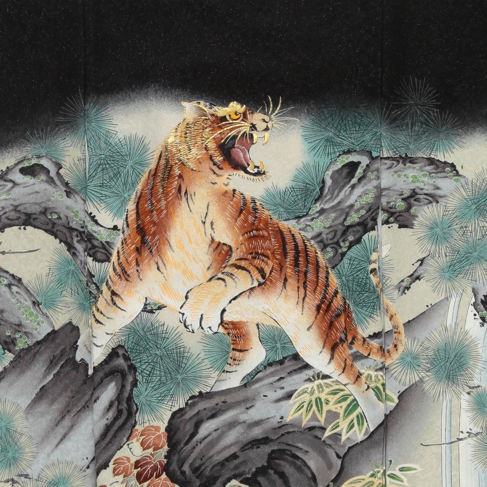 [レンタル] 男の子 お宮参り 産着レンタル6点フルセット 正絹 虎 荒波の宅配レンタル - 3