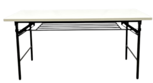 [レンタル] 折り畳みテーブル 棚付き W1500 D450 - 2