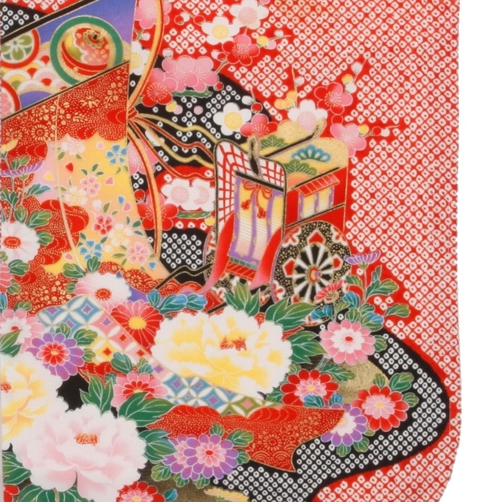 [レンタル] 七五三/節句 着物セット 7歳女の子 豪華帯 色彩豊か花々の宅配レンタル - 2