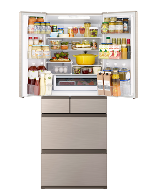 [レンタル] [570L][ファミリー向け][観音開き]日立 R-VWC57X まんなか野菜 冷凍冷蔵庫 ライトゴールド - 4