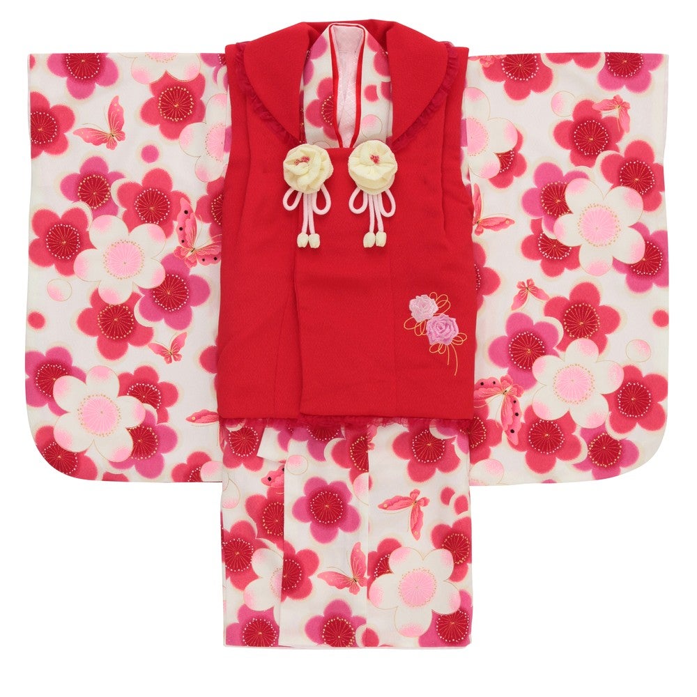 [レンタル] 七五三/節句 被布セット 3歳女の子 満開の花々の宅配レンタル - 5