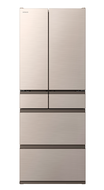 [レンタル] [570L][ファミリー向け][観音開き]日立 R-VWC57X まんなか野菜 冷凍冷蔵庫 ライトゴールド - 2