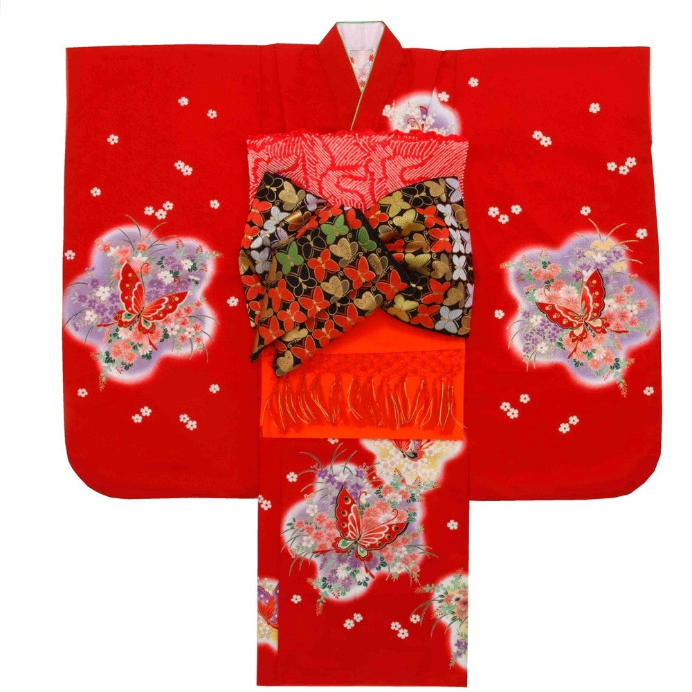 [レンタル] 七五三/節句 着物セット 7歳 女の子 美麗 蝶の宅配レンタル - 4