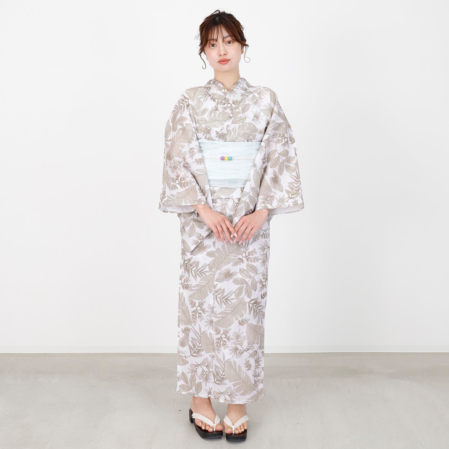 [レンタル] [2025新作]SION レディース浴衣 葉模様 フリーサイズの宅配レンタル - 3