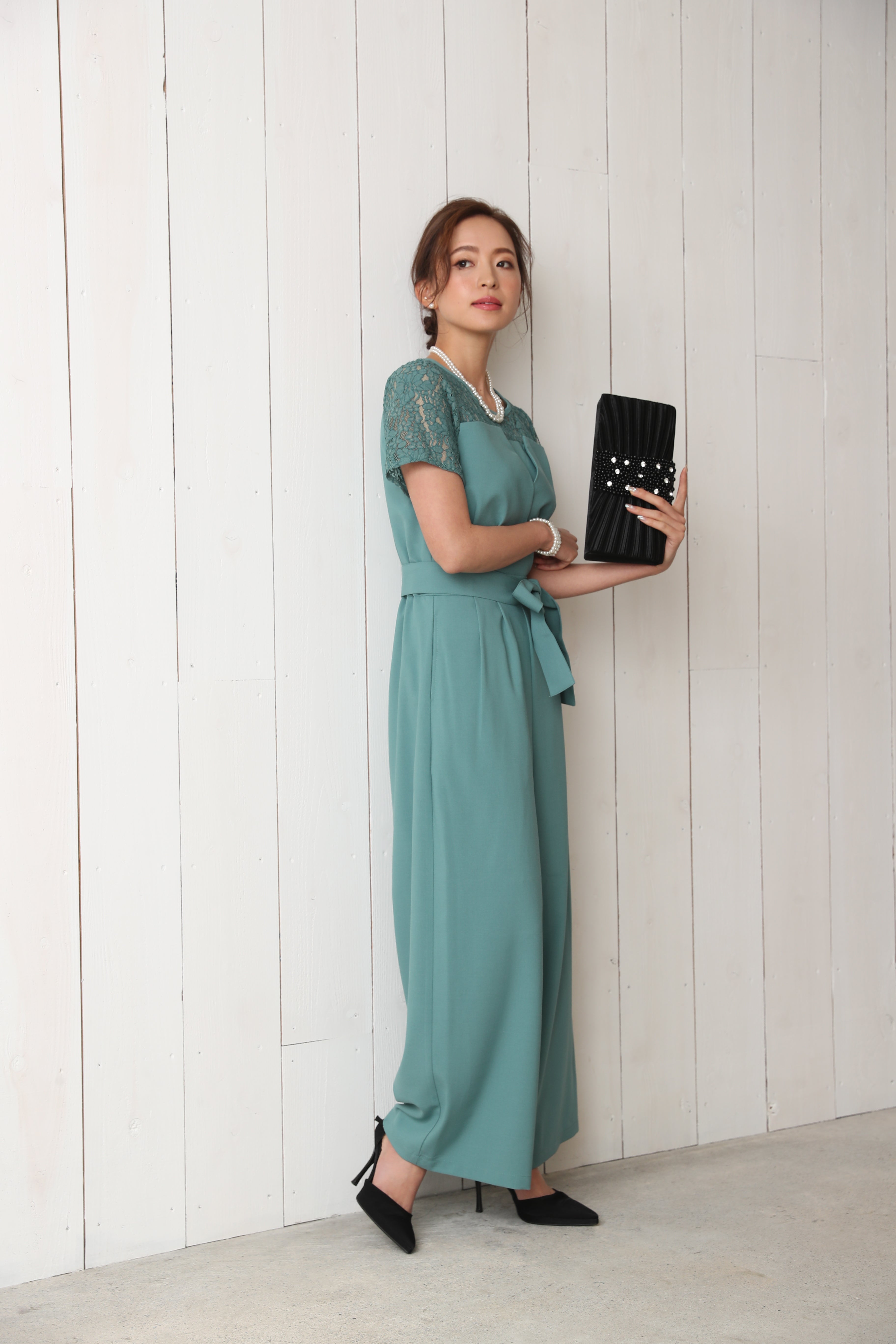 [レンタル] BELINDA DE CAPRIS 袖付きタックテーパード オールインワン パンツドレス ミントの宅配レンタル - 13