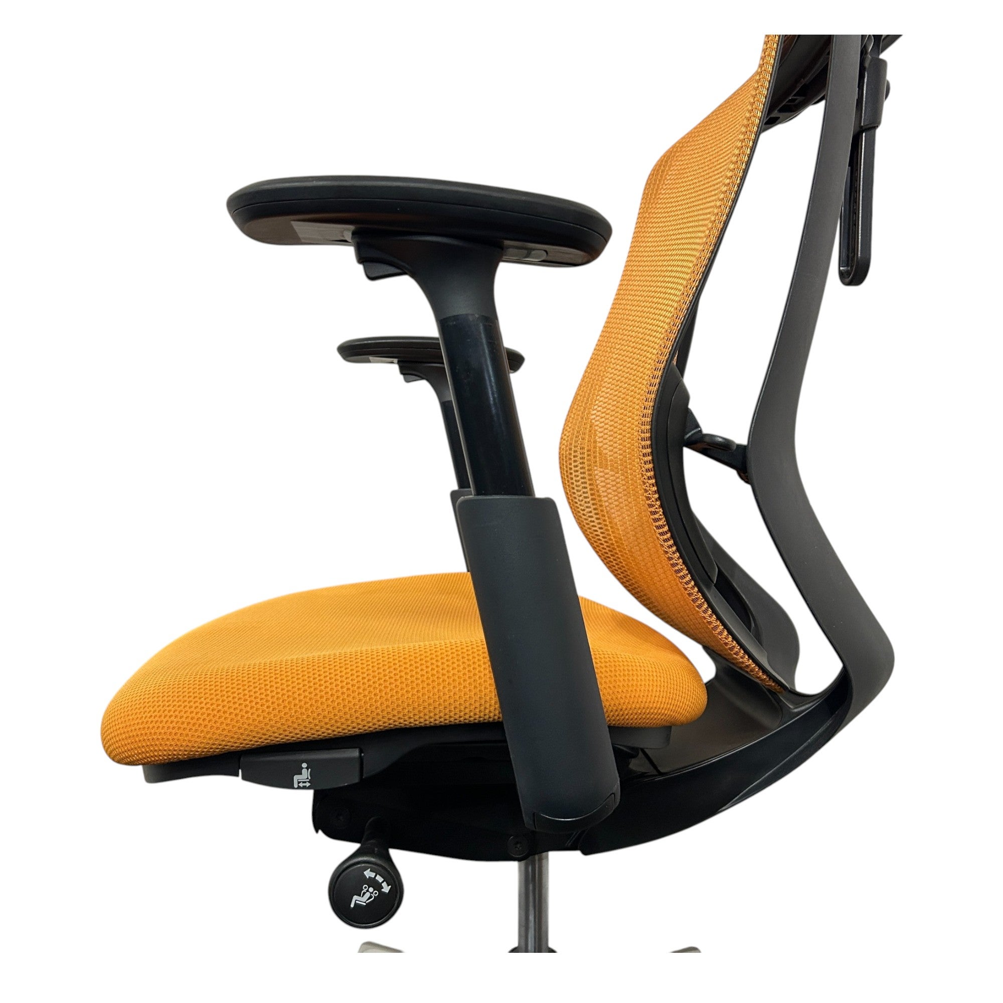 [レンタル] オカムラ オフィスチェア シルフィー ハイバック 可動肘 ハンガー オレンジ ブラック ポリッシュ C686BR-FMR8 - 12