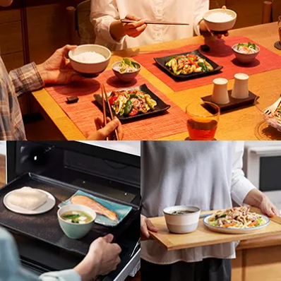 日立 ヘルシーシェフ MRO-W1E 過熱水蒸気オーブンレンジ 料理を盛り付けた食卓の利用イメージ - 7