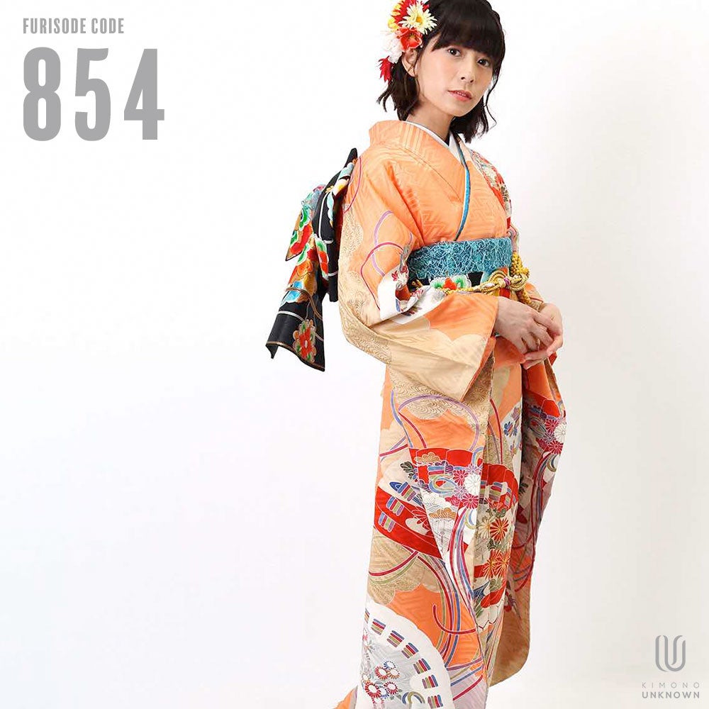 [レンタル] 【対応身長160-175cm】レンタル振袖フルセット-854