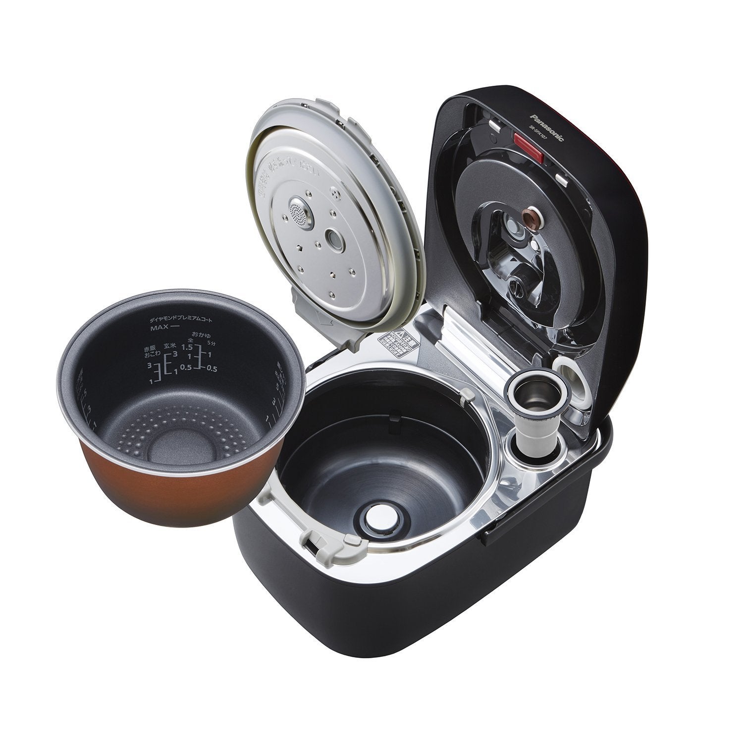 [レンタル] [5.5合炊き] パナソニック Wおどり炊き SR-SPX107 炊飯器 ジャー ルージュブラック - 3