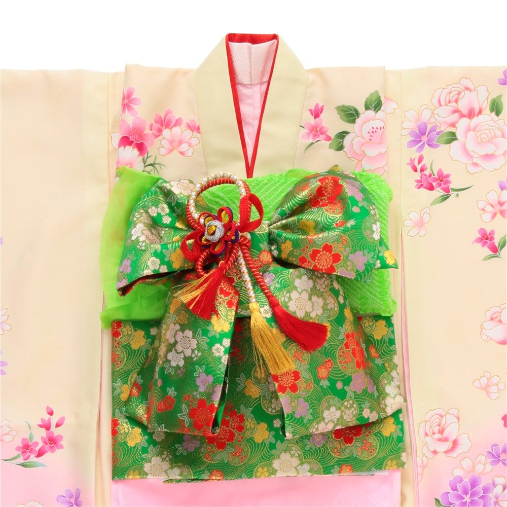 七五三/節句 着物セット 7歳女の子 From KYOTO 可憐美 牡丹