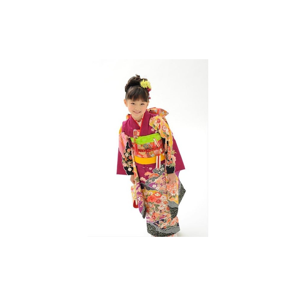 レンタル] 七五三/節句 着物セット 7歳女の子 着物セット 古典柄