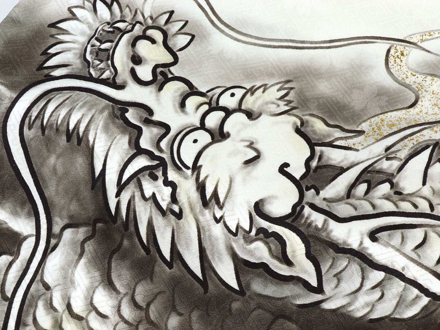 [レンタル] 男の子 お宮参り 産着 レンタル6点フルセット 正絹 五爪の龍 墨絵ぼかしの宅配レンタル - 4