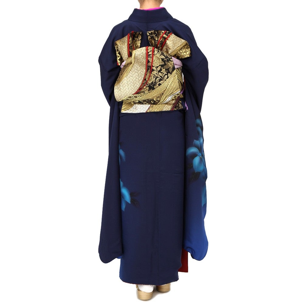 [レンタル] 振袖 大花柄 Mサイズ(レッド×ブラック,レッド) / Lサイズ(ネイビー)の宅配レンタル - 3