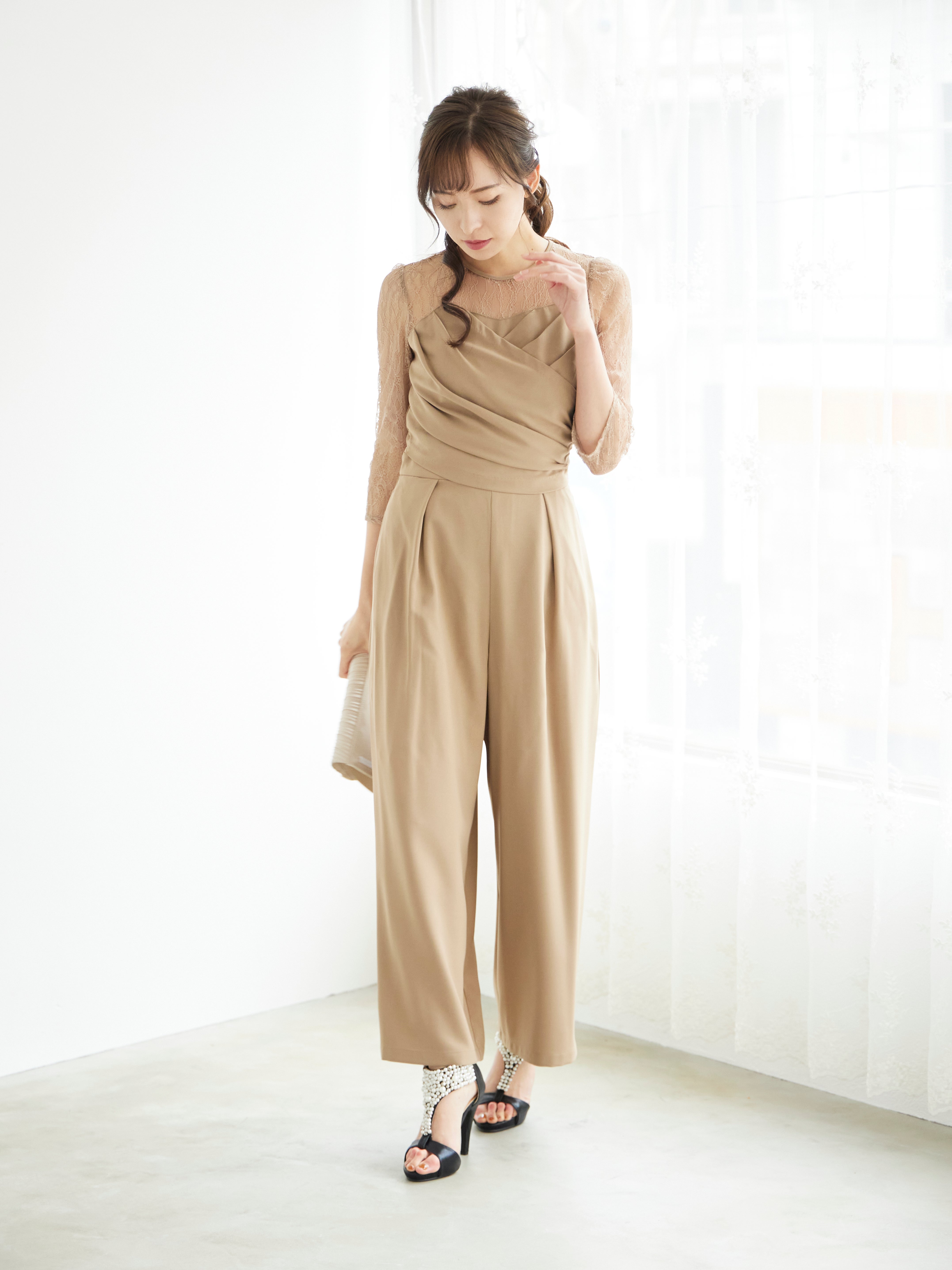 [レンタル] BELINDA DE CAPRIS クロスデザイン オールインワン パンツドレス ベージュの宅配レンタル - 10