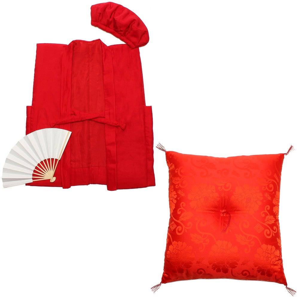 赤い扇子デザイン座布団　10個セット 赤い扇子デザイン座布団 10個セット 赤い扇子デザイン座布団 10個