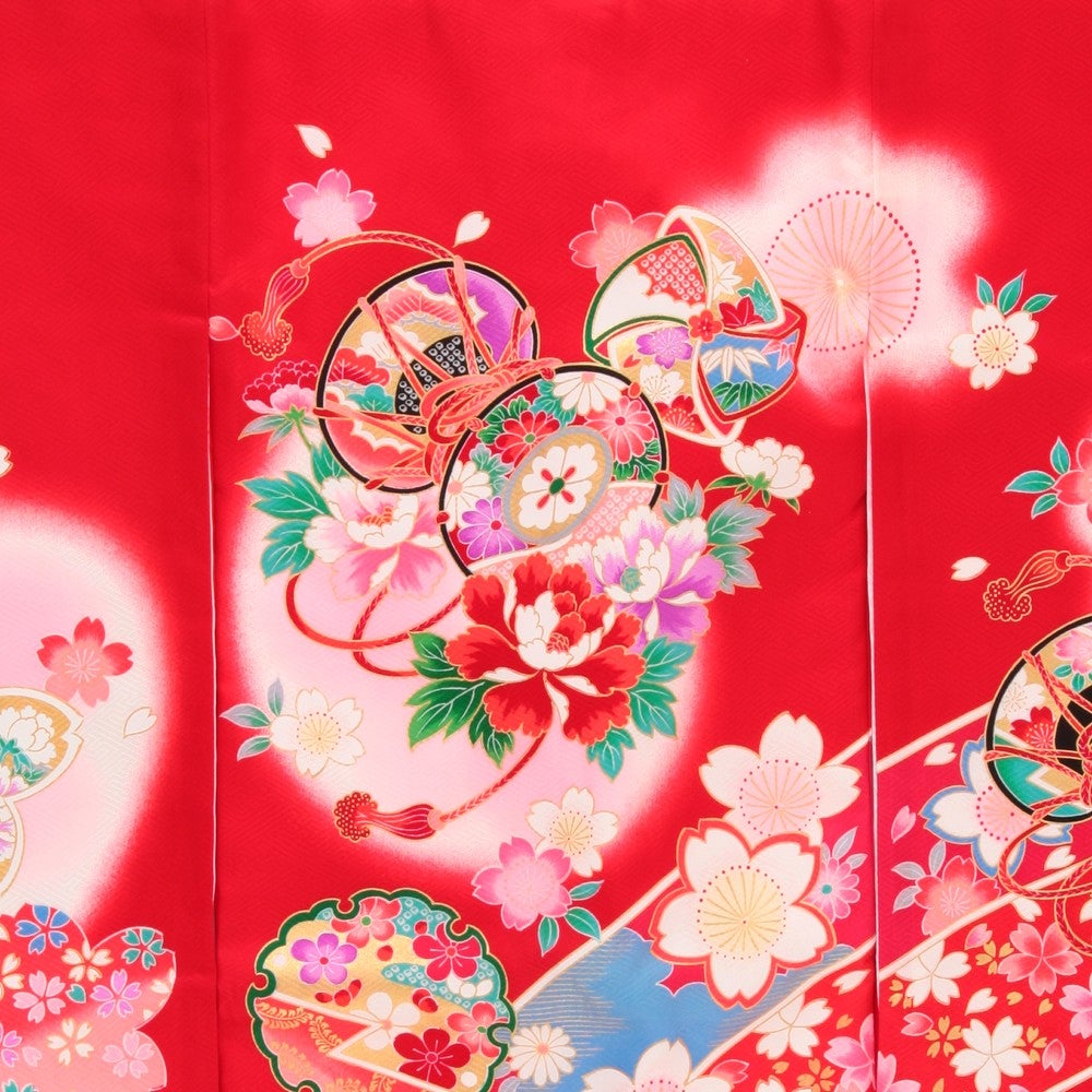 [レンタル] 女の子 お宮参り 産着レンタル6点フルセット 正絹 桜 短冊の宅配レンタル - 3