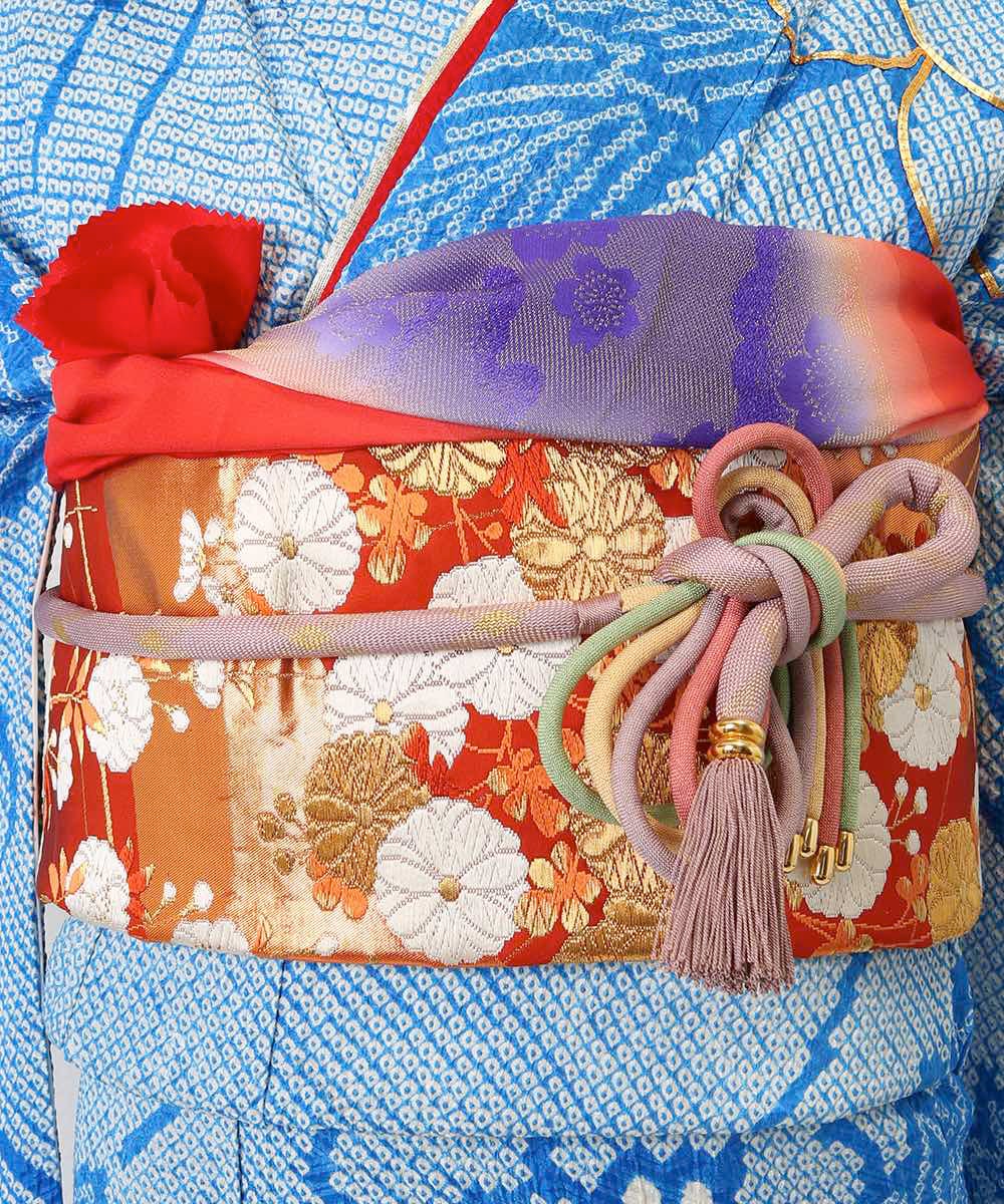 [レンタル] レンタル振袖フルセット-853 青系 花柄の宅配レンタル - 16