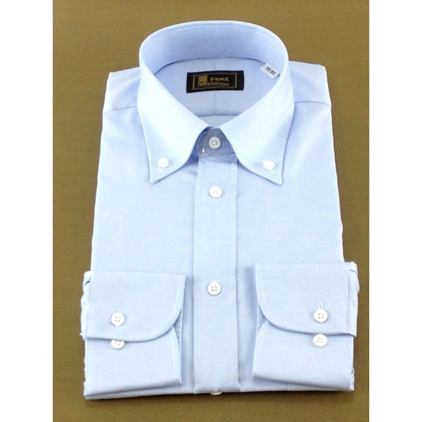 [レンタル] 早稲田屋 メンズワイシャツ 長袖 ボタンダウン 白・ブルー 無地 (Mサイズ / Lサイズ) ホワイト Mサイズ