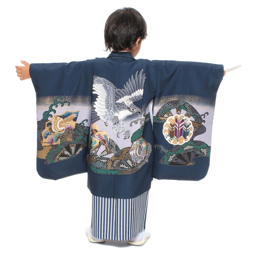 七五三/節句 袴セット 5歳 男の子 エレクトロモダン 鷹