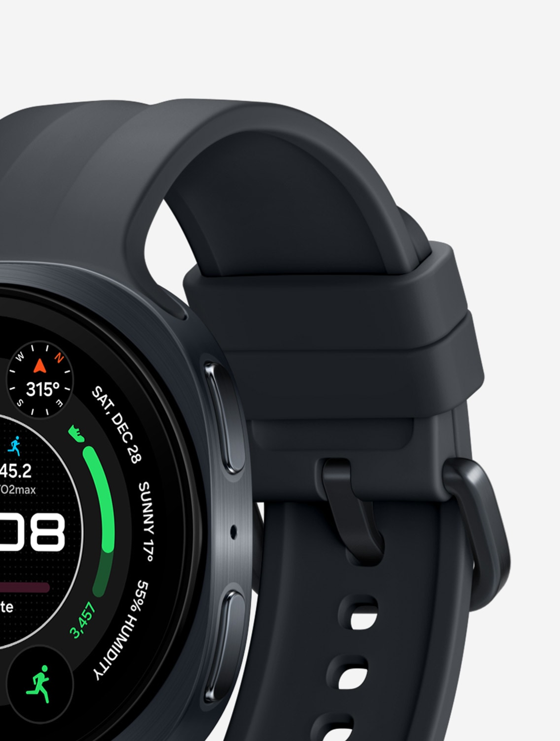 サムスン(Samsung) Galaxy Watch9 (Bluetooth, 44 mm) 本体 斜め グラファイト - 14