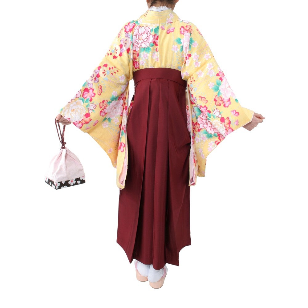 [レンタル] 女性用 袴セット ボタン柄 (着物、袴、和装小物一式)の宅配レンタル - 2